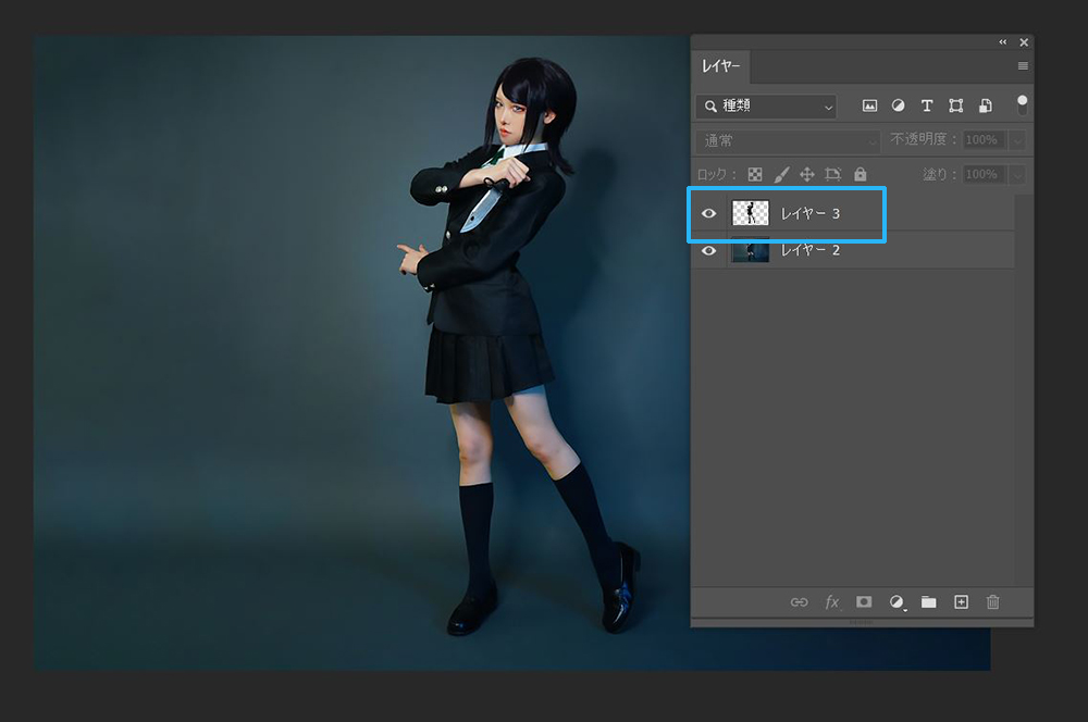 Photoshop【変形】②パペットワープ　加工画面